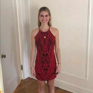 Parker black and red mini dress